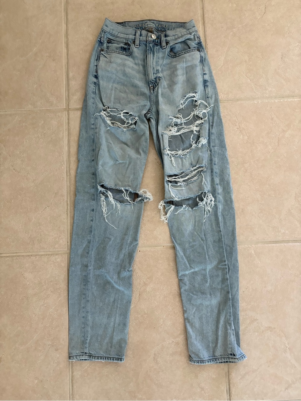 Women’s American Eagle Dreamy Drapey High-Waisted Baggy Wide-Leg Jeans - Size 00